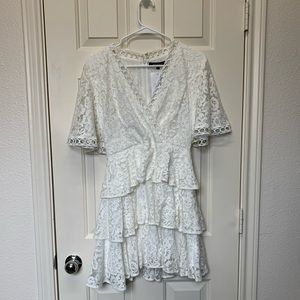 NWT White Tiered Lace Dress